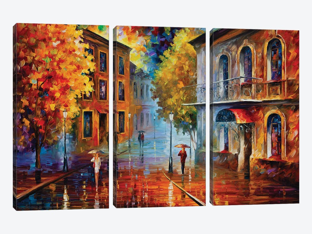 Etude In Red by Leonid Afremov 3-piece Canvas Wall Art