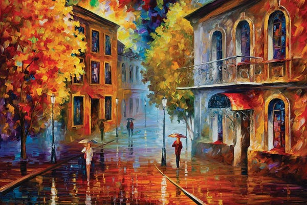 Streets: Etude In Red by Leonid Afremov