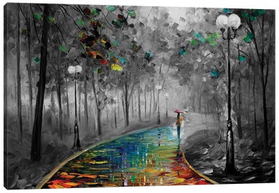 Fog Of Passion Black & White Canvas Art Print - Trail, Path & Road Art