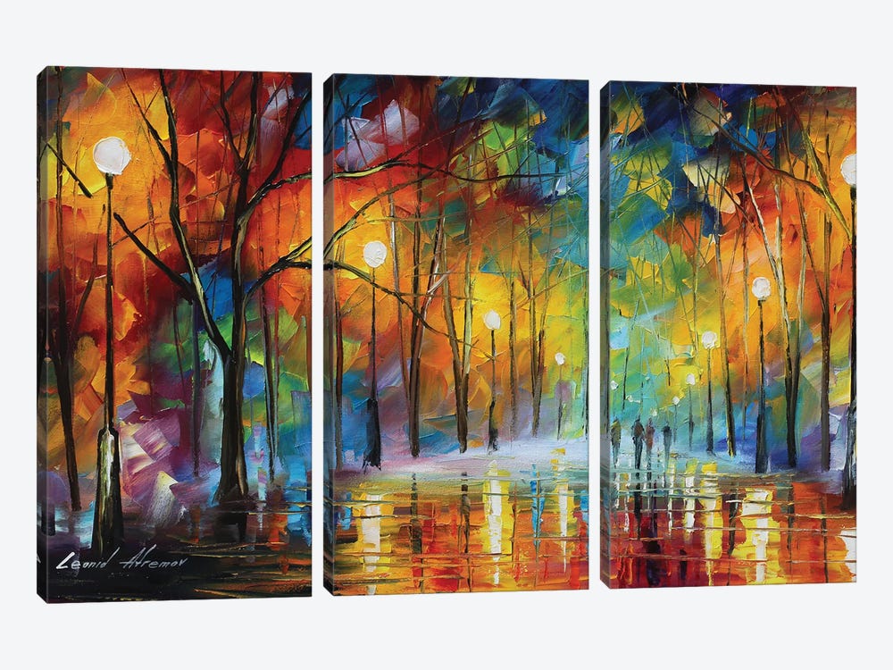 Friends In The Fog by Leonid Afremov 3-piece Canvas Print