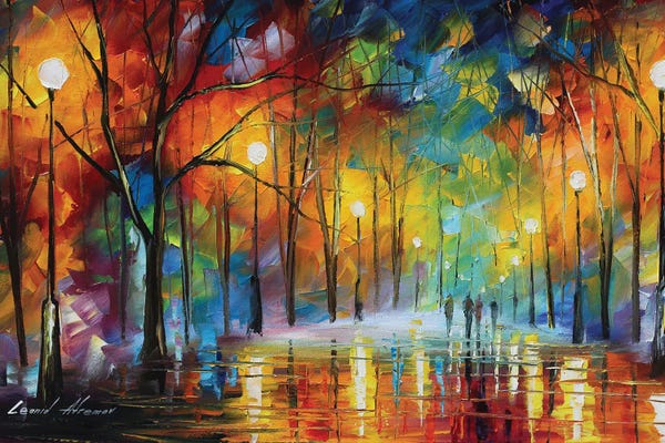 Leonid Afremov: Friends In The Fog by Leonid Afremov
