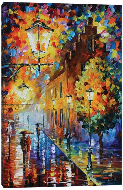 Lights In The Night Canvas Art Print - Rain Inspired