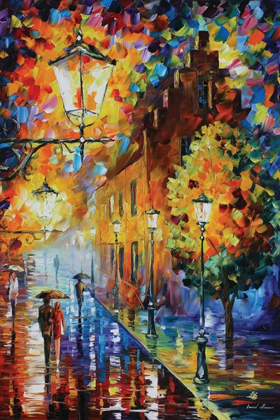 Umbrellas: Lights In The Night by Leonid Afremov
