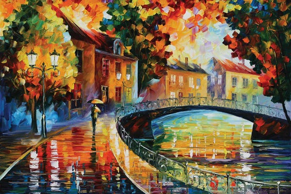 Leonid Afremov: Old Bridge by Leonid Afremov