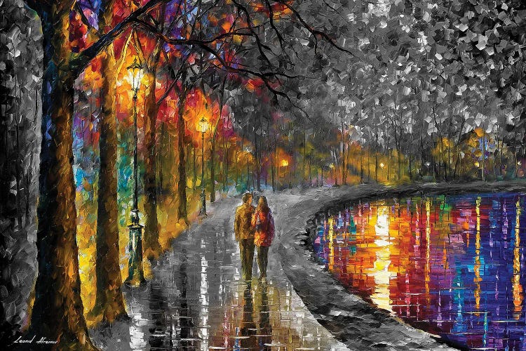 Spirits By The Lake Black & White by Leonid Afremov wall art