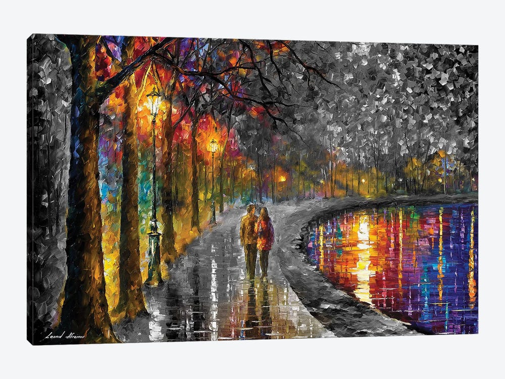 Spirits By The Lake Black & White by Leonid Afremov 1-piece Canvas Wall Art