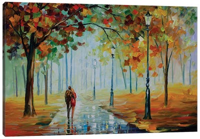 Fall Love Canvas Art Print - Scenic & Nature Bedroom Art