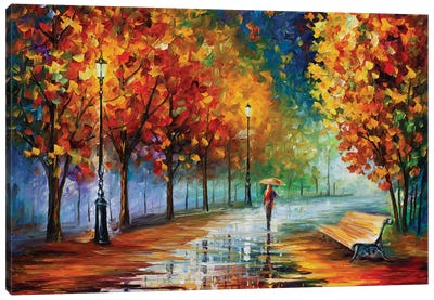 Fall Marathon Canvas Art Print - Rain Art