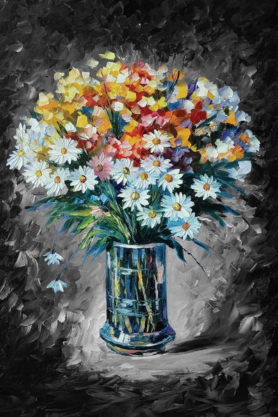 Botanical Still Life: Fascination B&W by Leonid Afremov