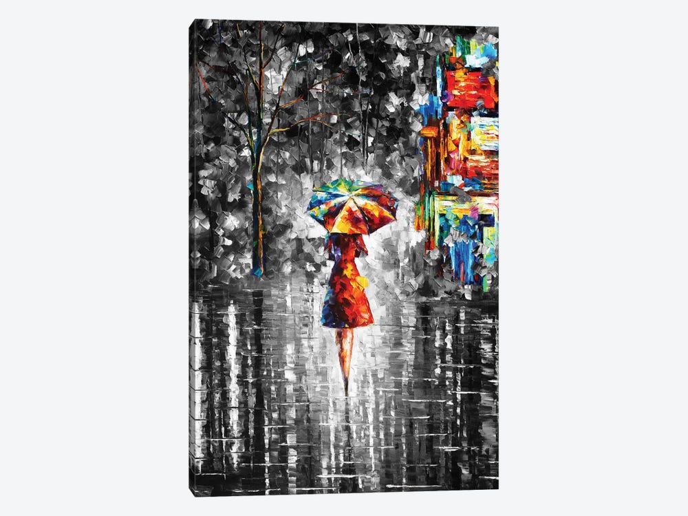 Rain Princess B&W by Leonid Afremov 1-piece Canvas Print