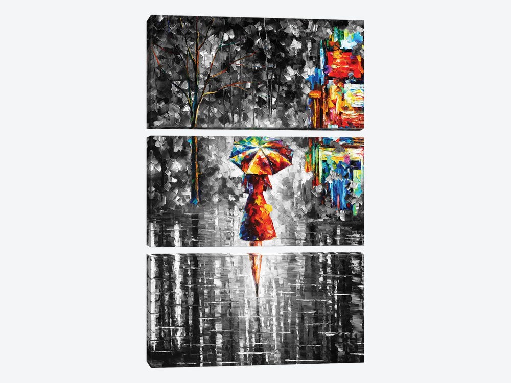Rain Princess B&W by Leonid Afremov 3-piece Art Print