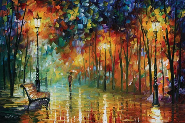 Streets: Stroll In The Fog by Leonid Afremov
