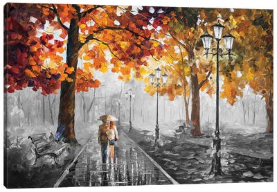Stroll Of Infinity B&W Canvas Art Print - Rain Art