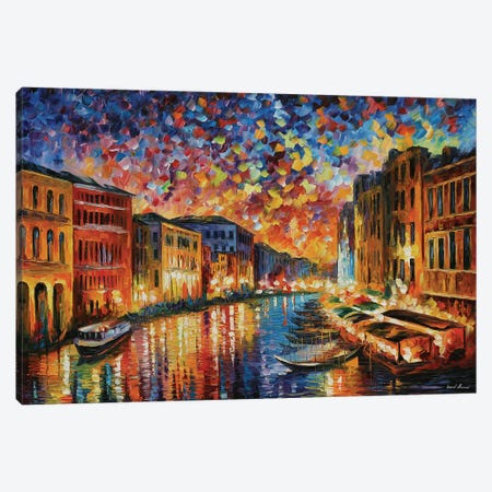 Venice - Grand Canal Canvas Print #LEA224} by Leonid Afremov Canvas Art