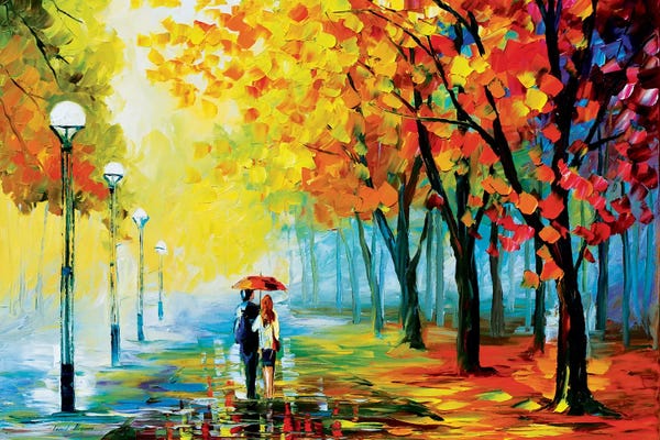 Umbrellas: Fall Drizzle by Leonid Afremov