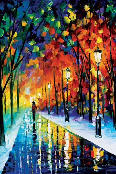 Current Day Impressionism: Frozen Path by Leonid Afremov