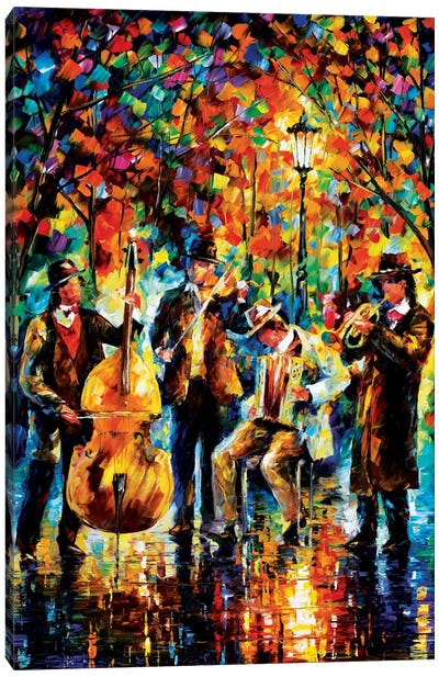 Glowing Music Canvas Art Print - Musician Art