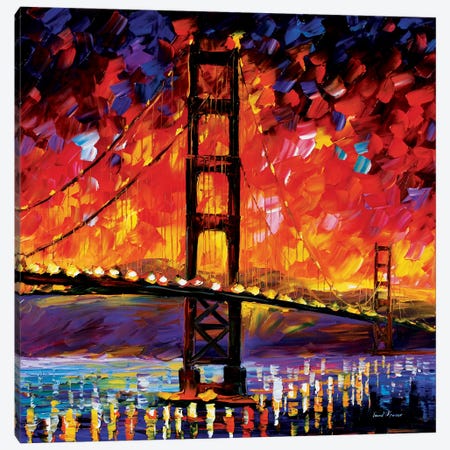 Golden Gate Bridge Canvas Print #LEA28} by Leonid Afremov Canvas Art Print