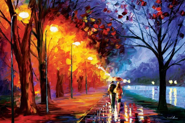 Couples: Alley By The Lake I by Leonid Afremov