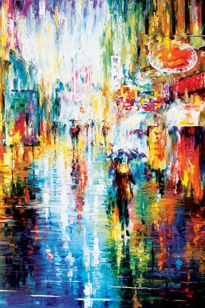 Umbrellas: Heavy Downpour by Leonid Afremov