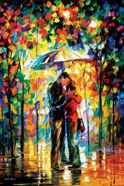 Umbrellas: Kiss In The Park by Leonid Afremov