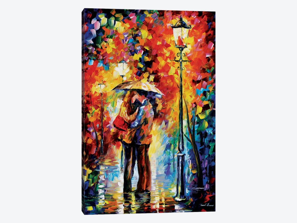 Kiss Under The Rain by Leonid Afremov 1-piece Canvas Wall Art