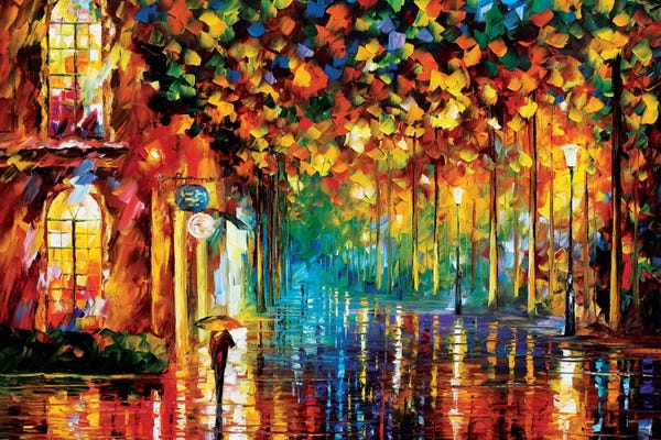 Umbrellas: Late Stroll by Leonid Afremov