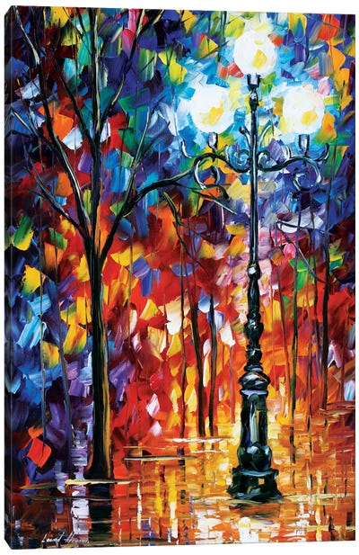 Light In The Alley Canvas Art Print - Rain Art