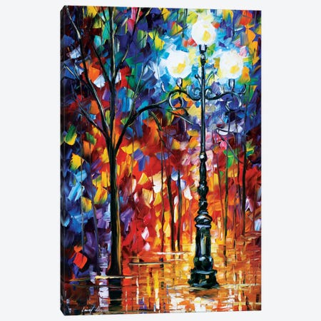 Light In The Alley Canvas Print #LEA38} by Leonid Afremov Canvas Wall Art