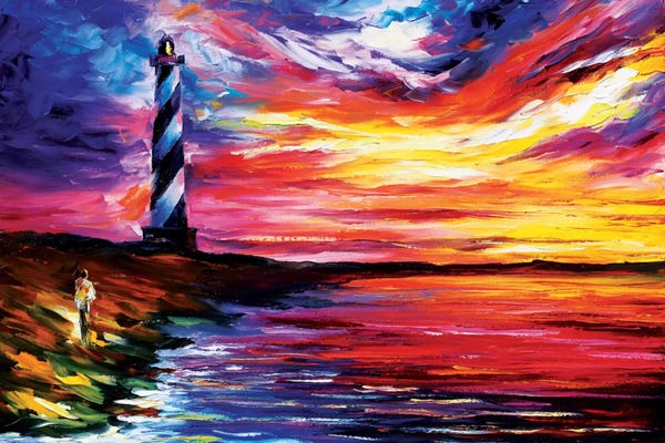 Artists Like Van Gogh: Lighthouse by Leonid Afremov