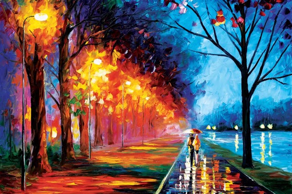 Umbrellas: Alley By The Lake II by Leonid Afremov