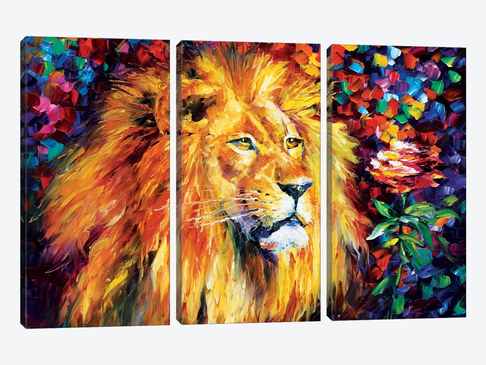 Lion by Leonid Afremov 3-piece Canvas Wall Art