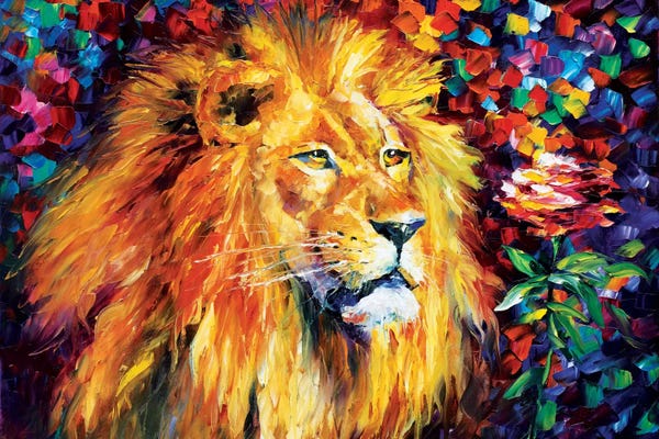 Lions: Lion by Leonid Afremov