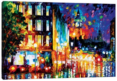 London's Lights Canvas Art Print - Rain Inspired