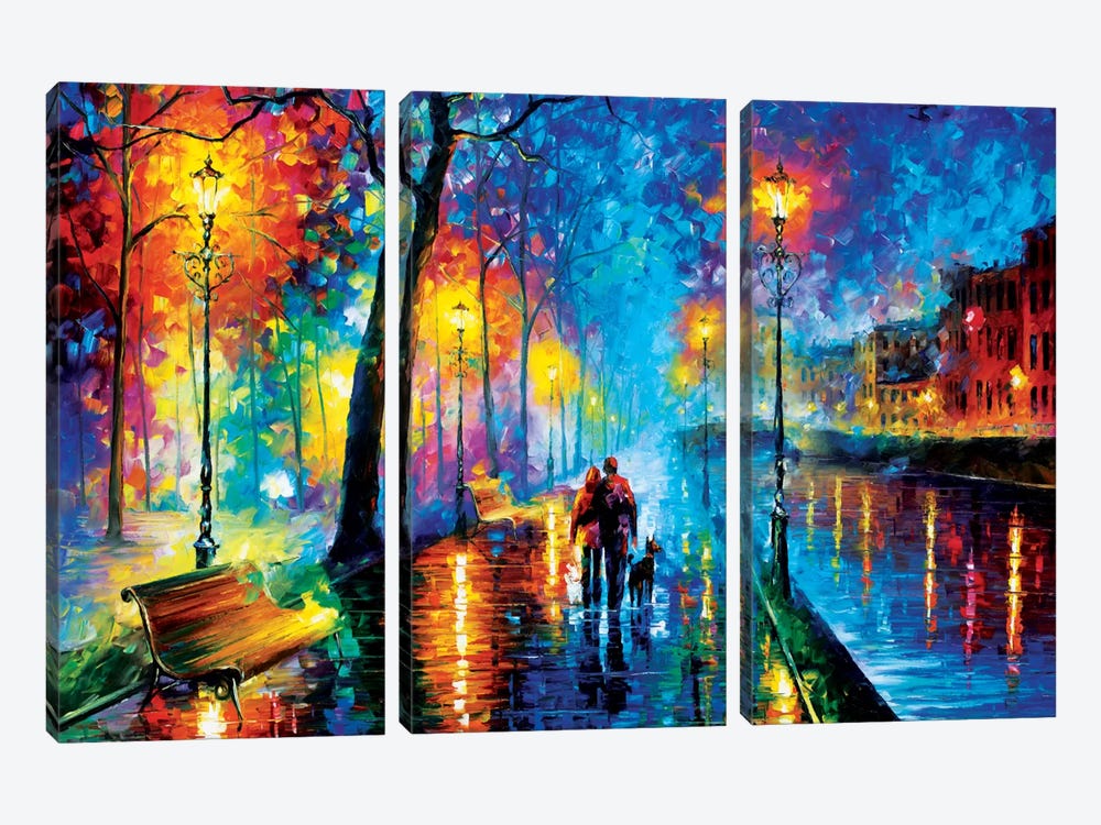Melody Of The Night by Leonid Afremov 3-piece Canvas Art Print