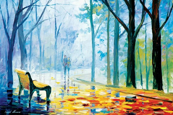 Rain: Misty Alley by Leonid Afremov