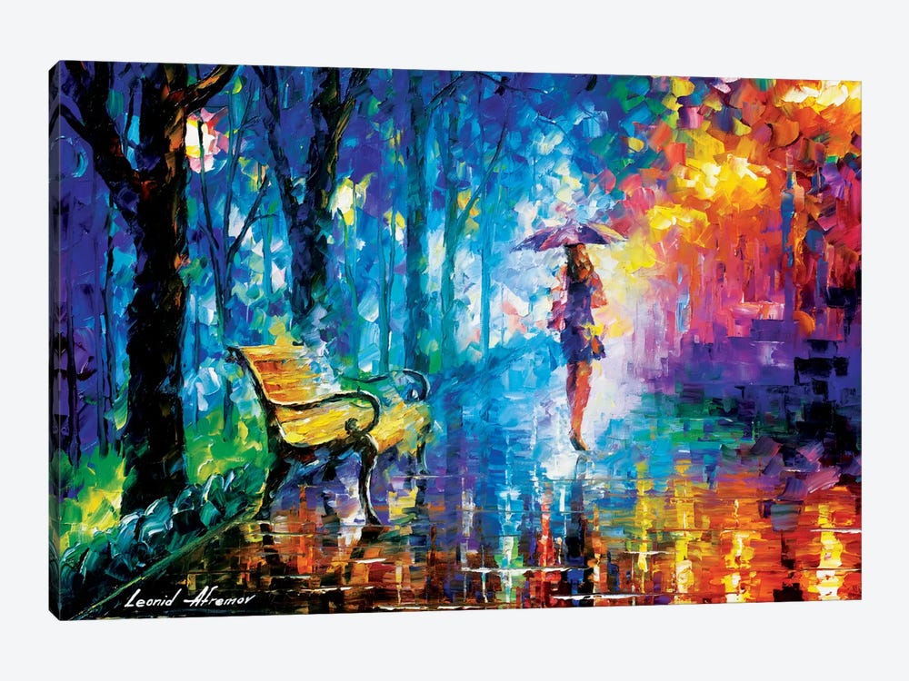 Misty Umbrella by Leonid Afremov 1-piece Canvas Artwork