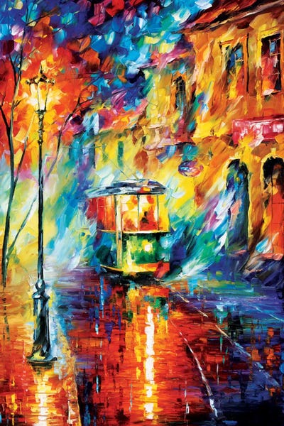 Leonid Afremov: Night Trolley by Leonid Afremov