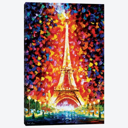 Paris - Eiffel Tower Lighted Canvas Print #LEA55} by Leonid Afremov Canvas Art Print
