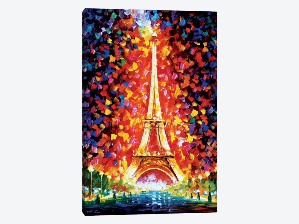 Paris - Eiffel Tower Lighted by Leonid Afremov 1-piece Canvas Art Print