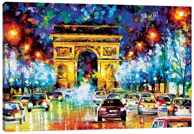Paris Flight Canvas Art Print - Arc de Triomphe