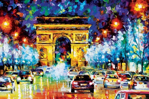 Famous Monuments & Sculptures: Paris Flight by Leonid Afremov