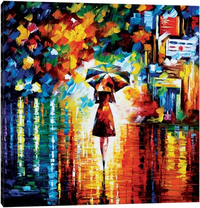 Rain Princess Canvas Art Print - Umbrella Art