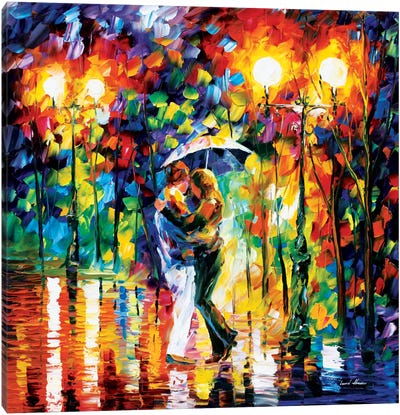 Rainy Dance I Canvas Art Print - Umbrella Art