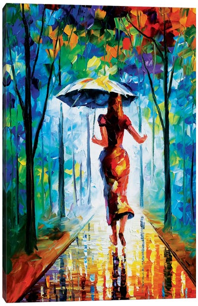 Running Towards Love II Canvas Art Print - Umbrella Art