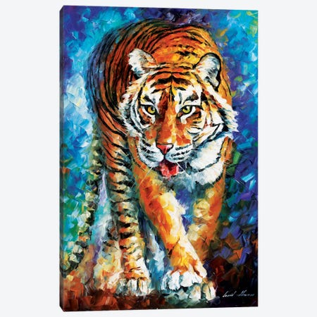 Scary Tiger Canvas Print #LEA74} by Leonid Afremov Canvas Art Print