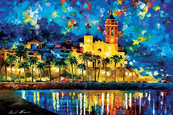 Tropical Living Room: Spain, Sitges by Leonid Afremov