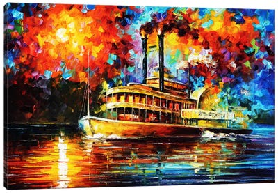 Steamboat Canvas Art Print - Boat Art