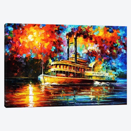 Steamboat Canvas Print #LEA79} by Leonid Afremov Canvas Wall Art