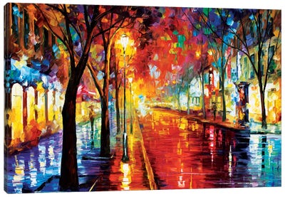 Street Of The Old Town Canvas Art Print - Rain Inspired